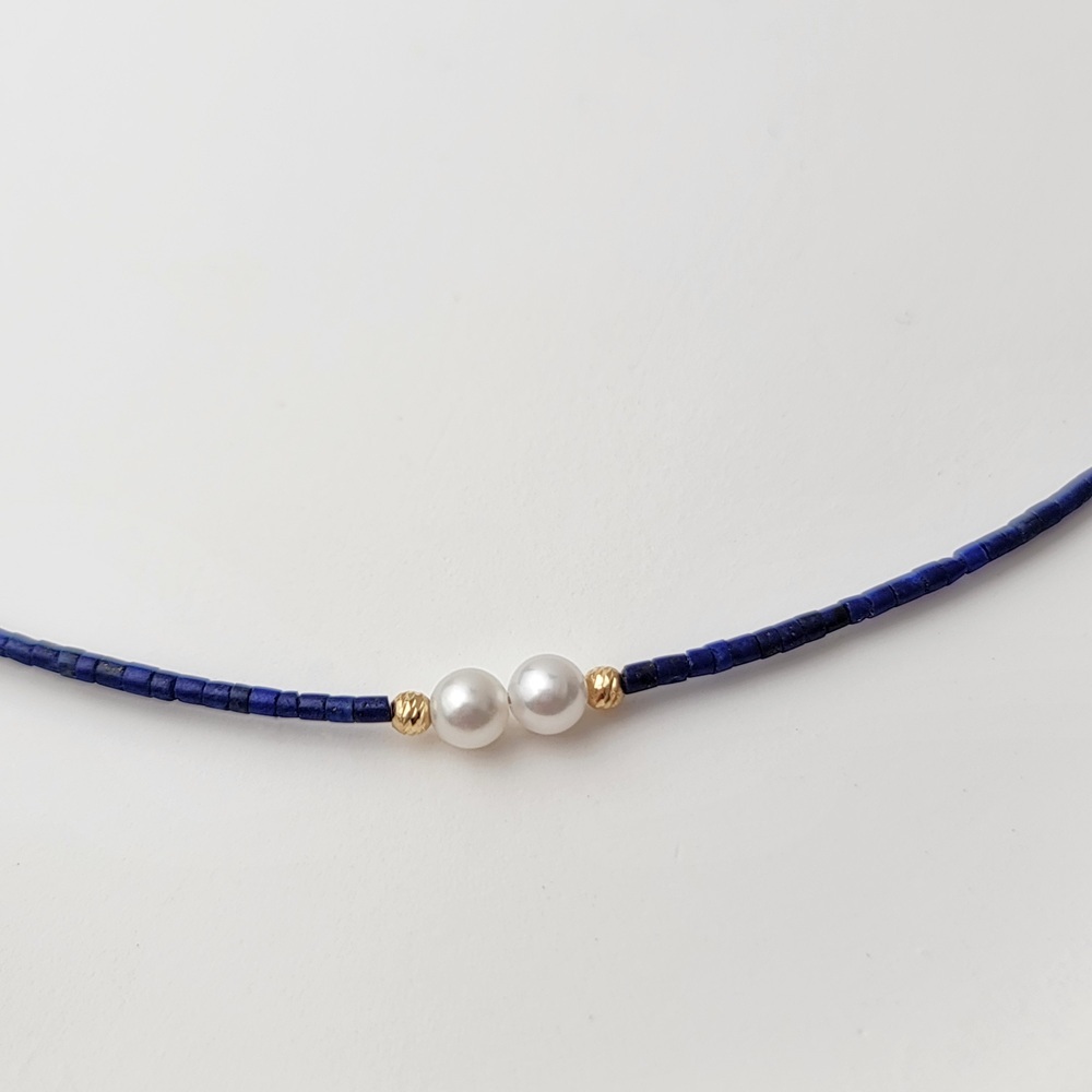 【me.luxe】K18青金石珍珠金珠串鍊