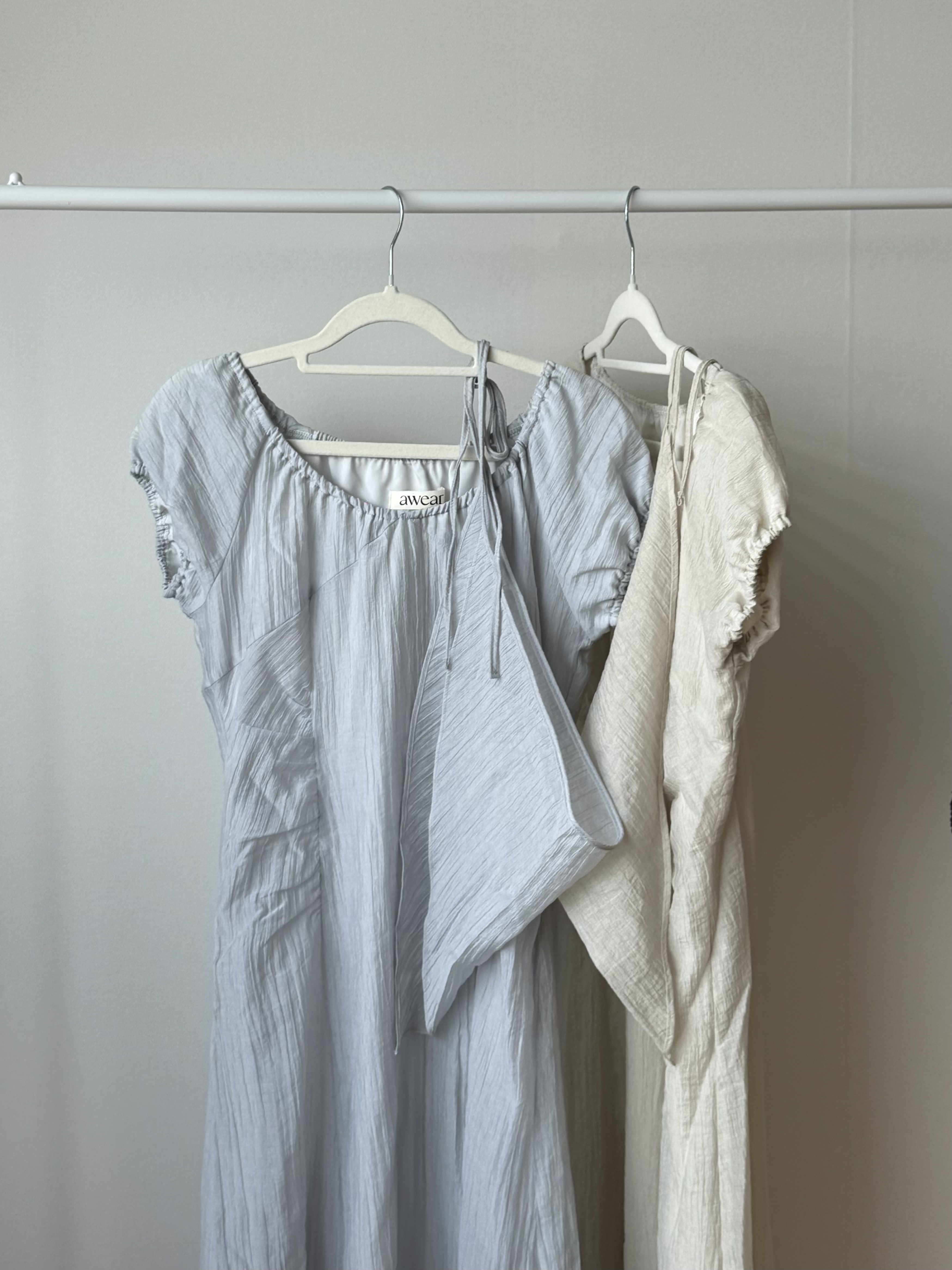 皺皺綁腰連身裙🤍