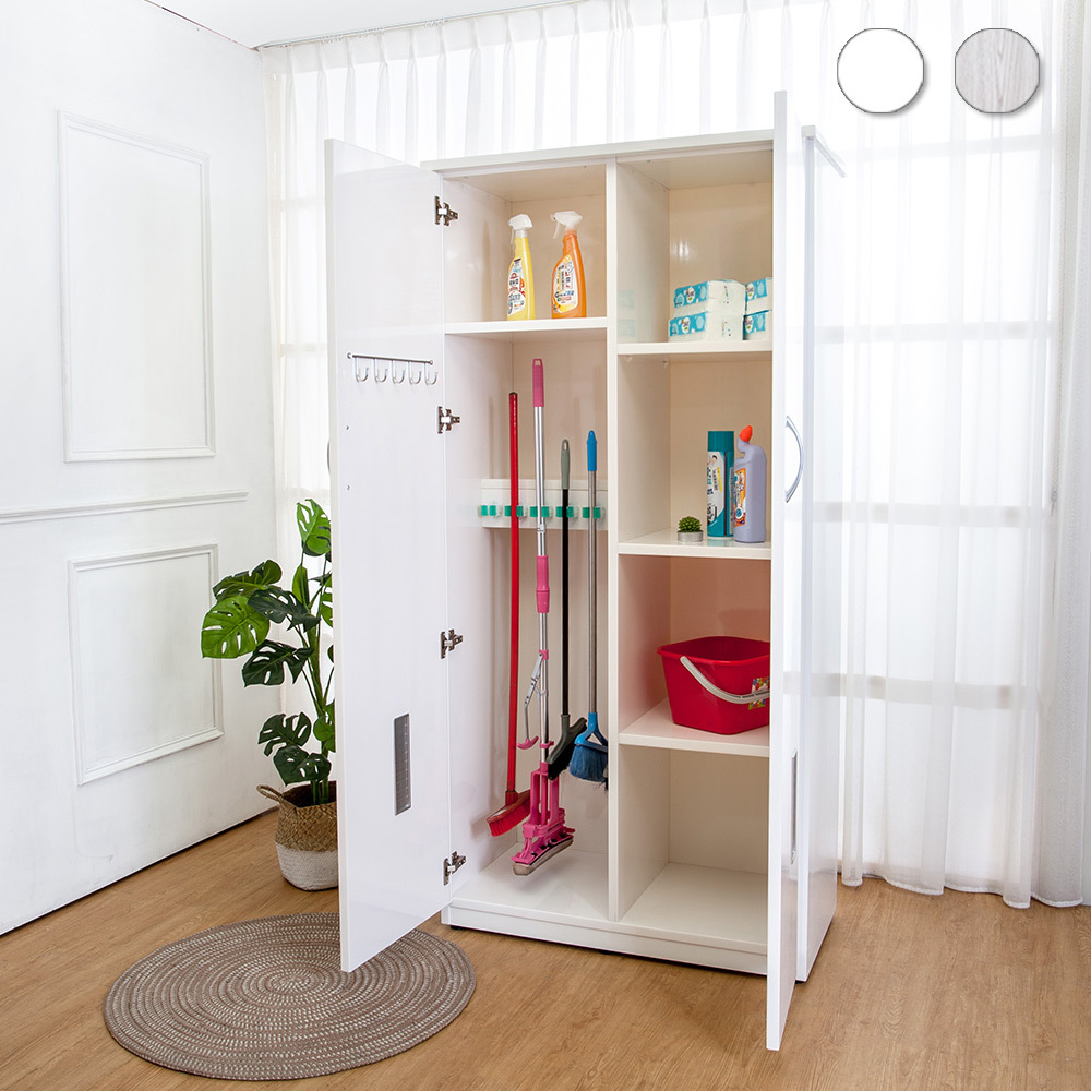 3.1尺二門防水塑鋼學校掃具收納櫃/置物櫃(兩色可選)