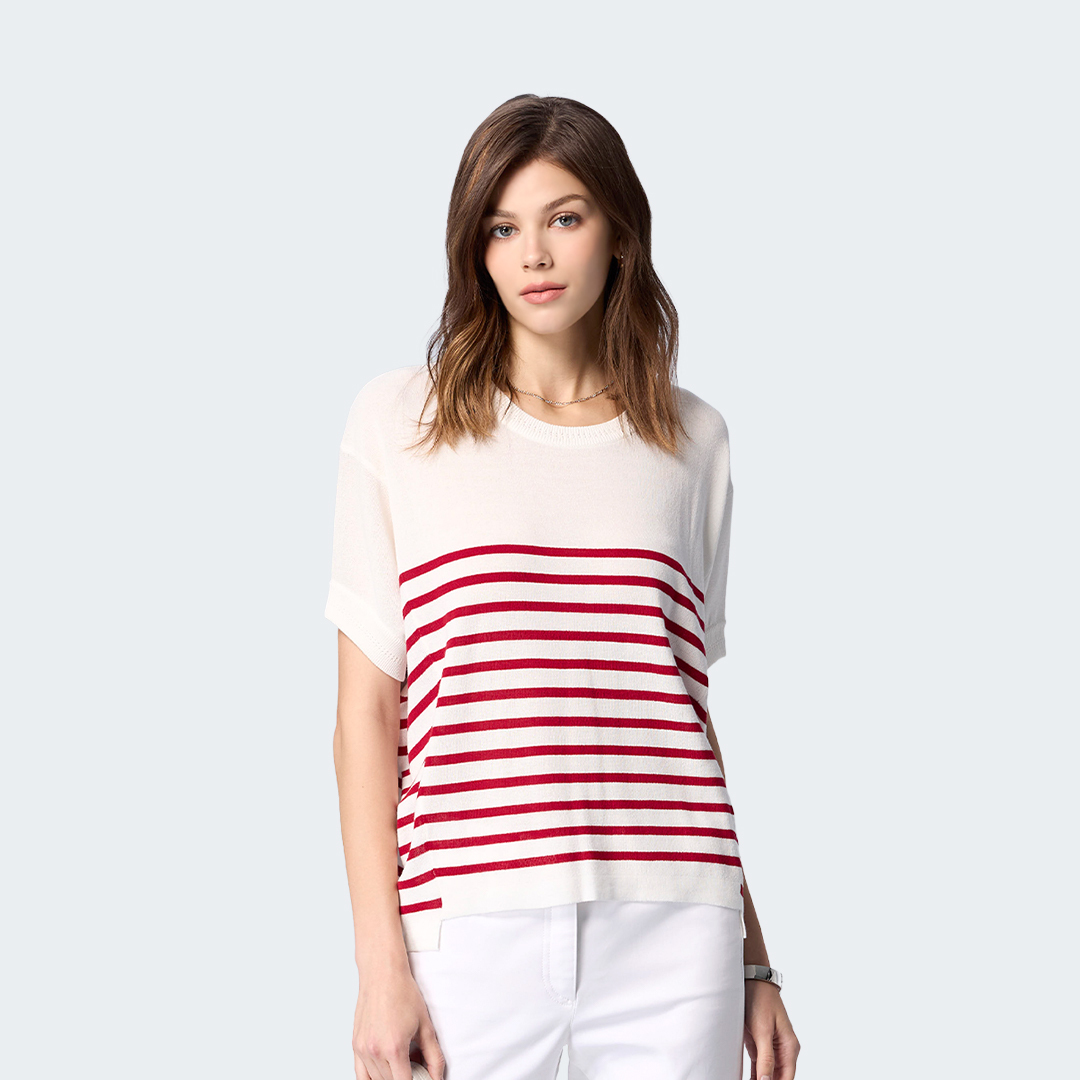 夏日風帆條紋針織衫