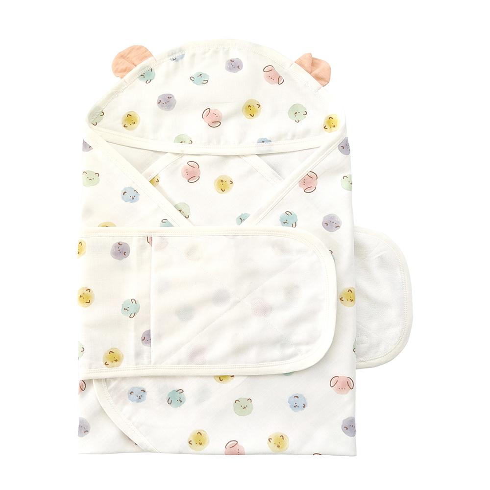 有機棉嬰兒柔紗肚圍包巾-泡泡 | 藍天畫布有機棉