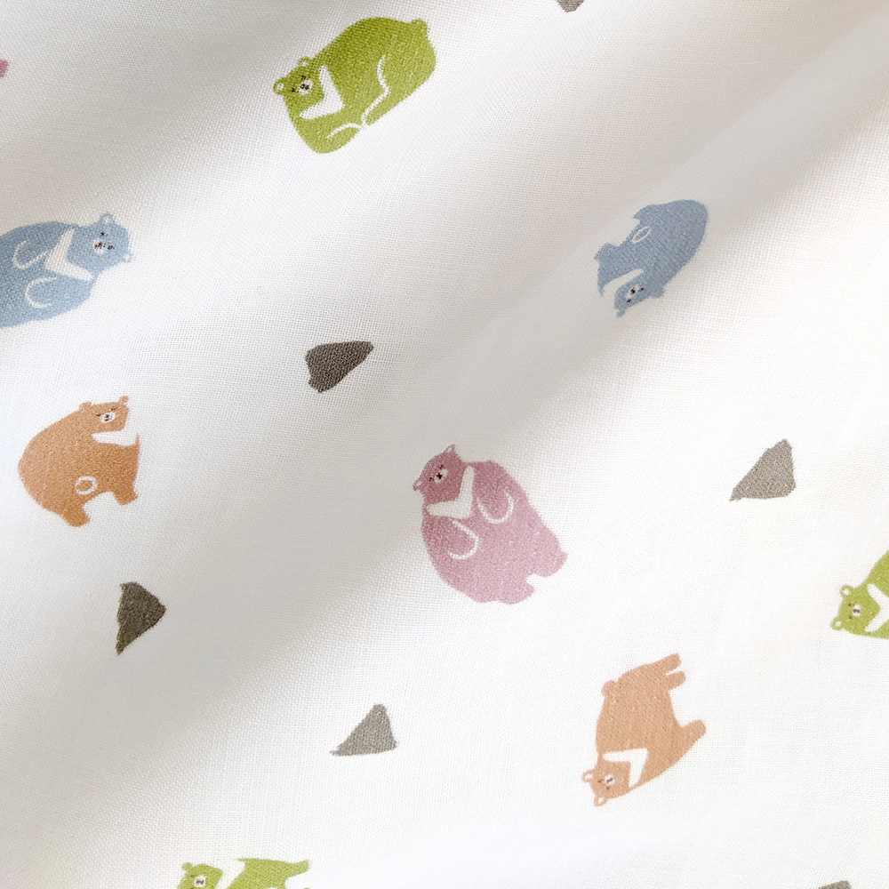 有機棉嬰兒柔紗肚圍包巾-熊山 | 藍天畫布有機棉