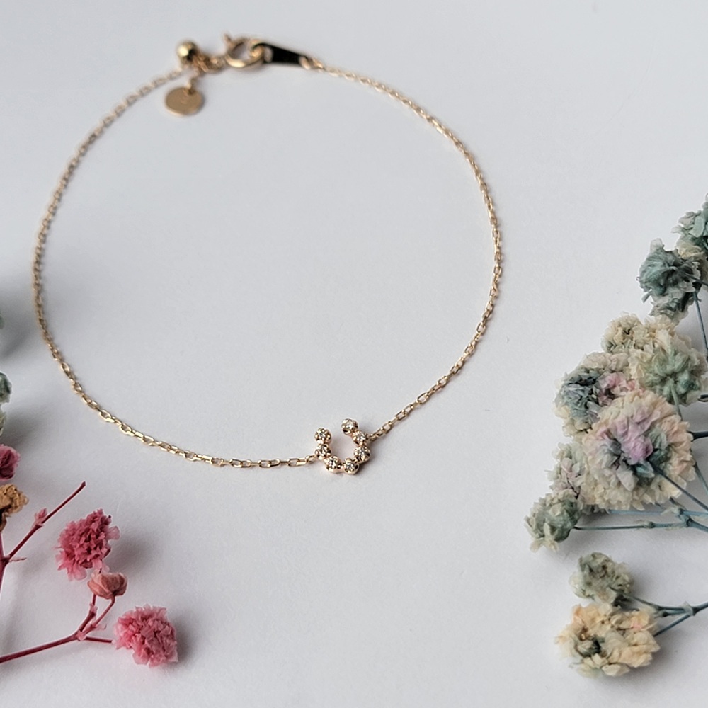 【me.luxe】K10馬蹄3分鑽石手鍊