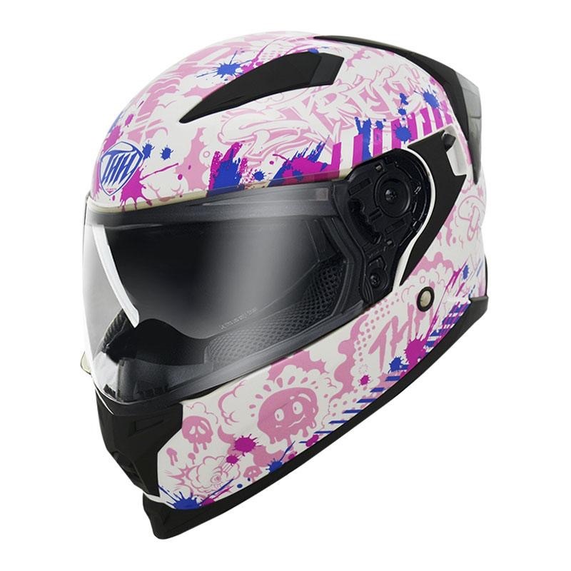 THH T840B BANANA芭娜娜 白/粉藍-男女款 安全帽-