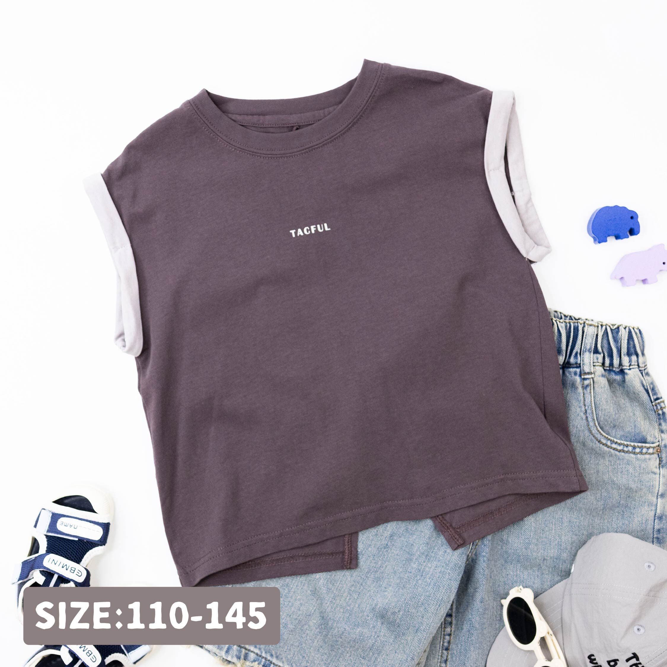 【H50784】帥氣反褶袖後開岔設計背心/上衣