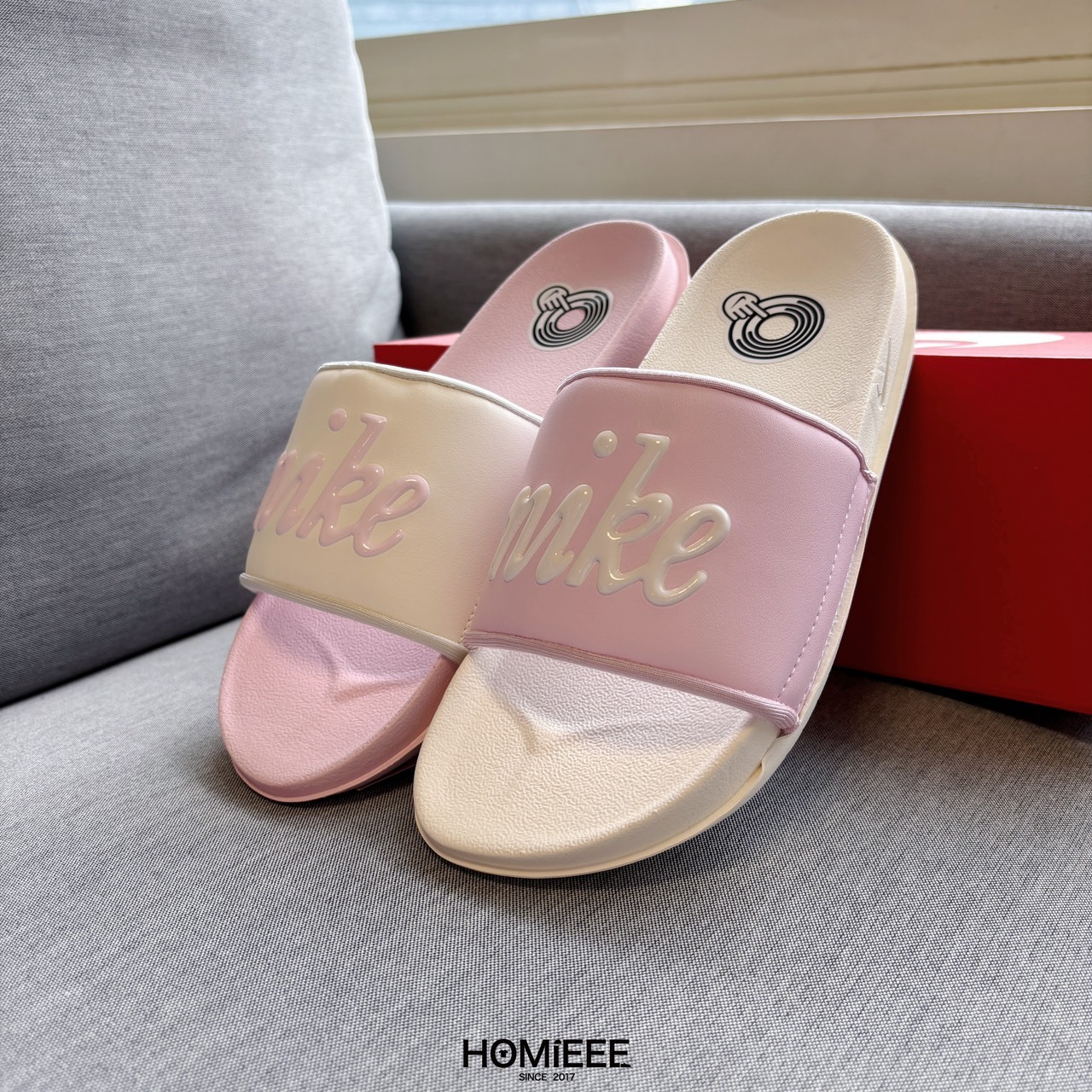 Nike Offcourt Slide Mix 拖鞋 鴛鴦 粉白 女鞋 [FQ7646-104]