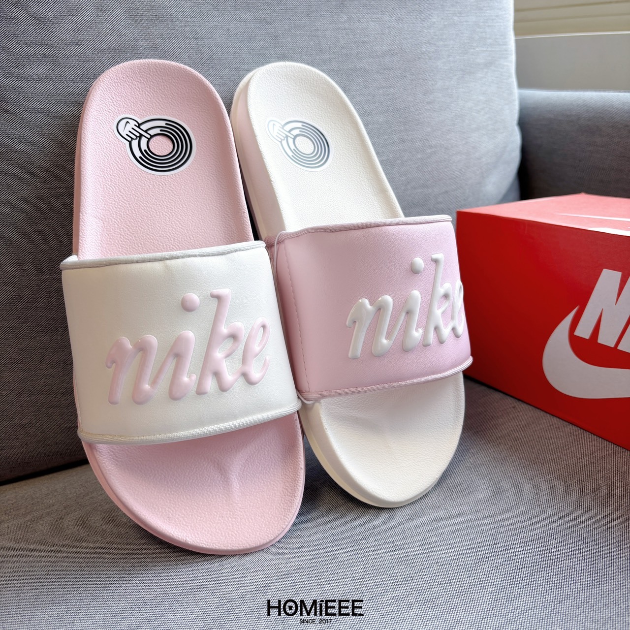 Nike Offcourt Slide Mix 拖鞋 鴛鴦 粉白 女鞋 [FQ7646-104]