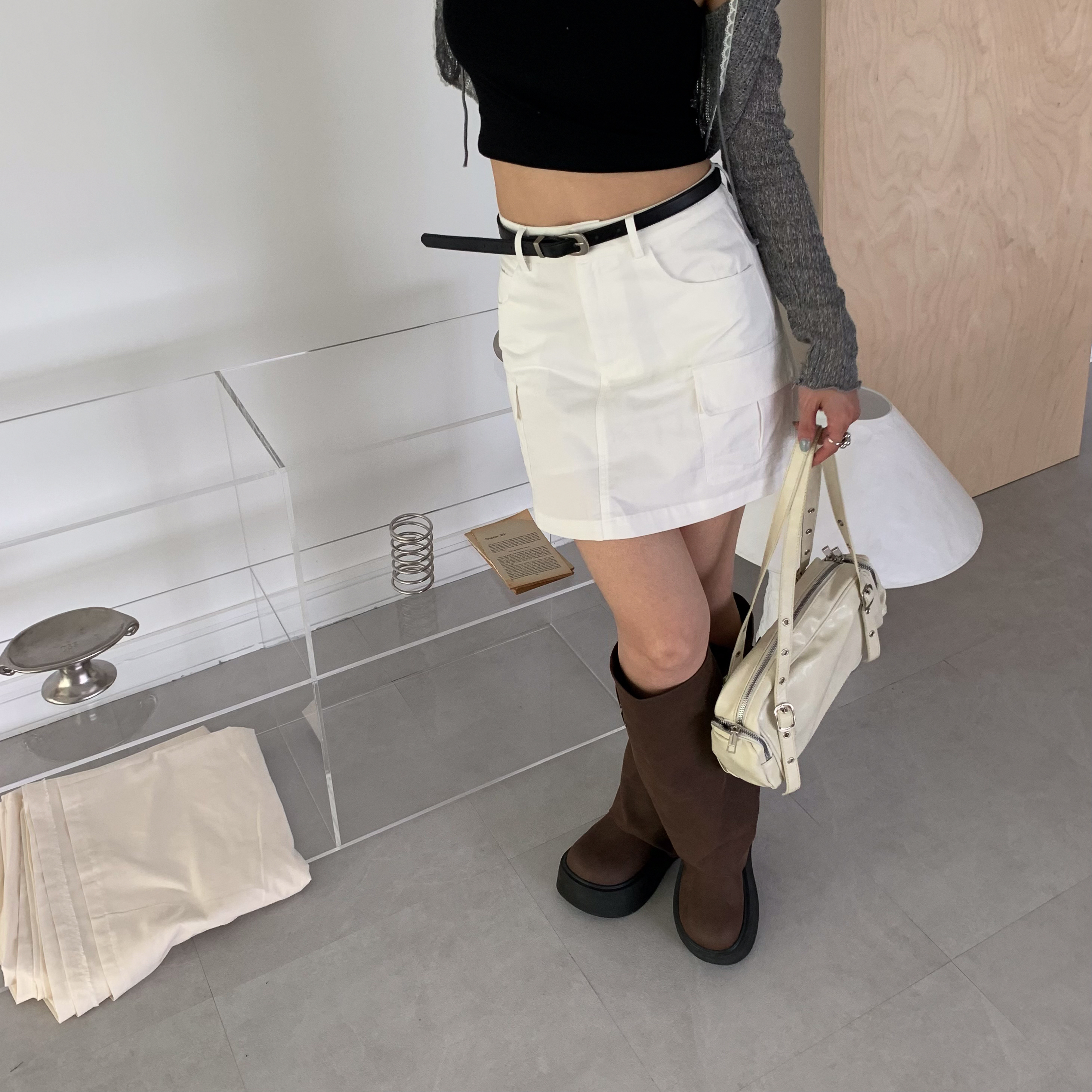 ISA_甜酷狙擊 (附皮帶)你不能沒有的工裝褲裙_57043