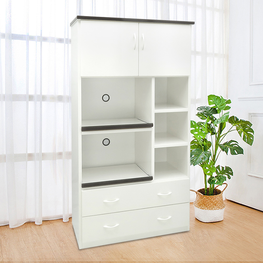 3.1尺二門二抽二拉盤防水塑鋼電器櫃/收納高餐櫃(兩色可選)