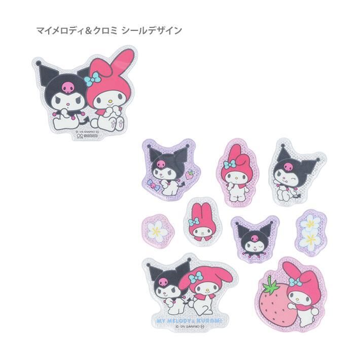 My Melody and Kuromi Sanrio 三麗鷗 卡通閃亮貼紙 美樂蒂與庫洛米｜SUN STAR 日本