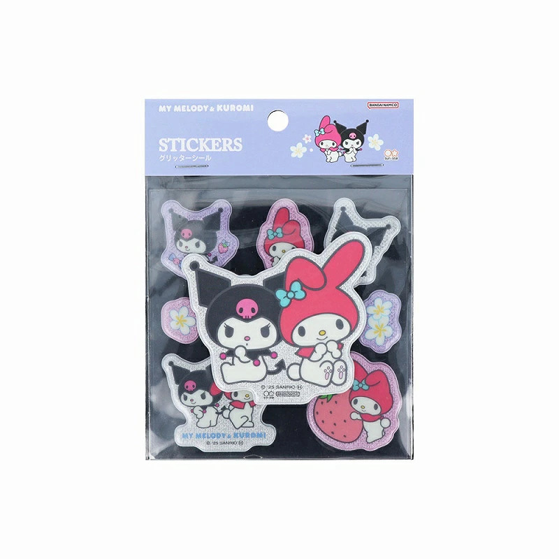 My Melody and Kuromi Sanrio 三麗鷗 卡通閃亮貼紙 美樂蒂與庫洛米｜SUN STAR 日本