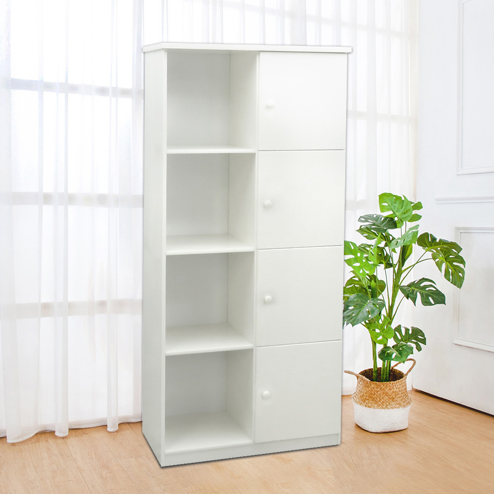 2.8尺四門左開放式防水塑鋼收納櫃/置物櫃(五色可選)