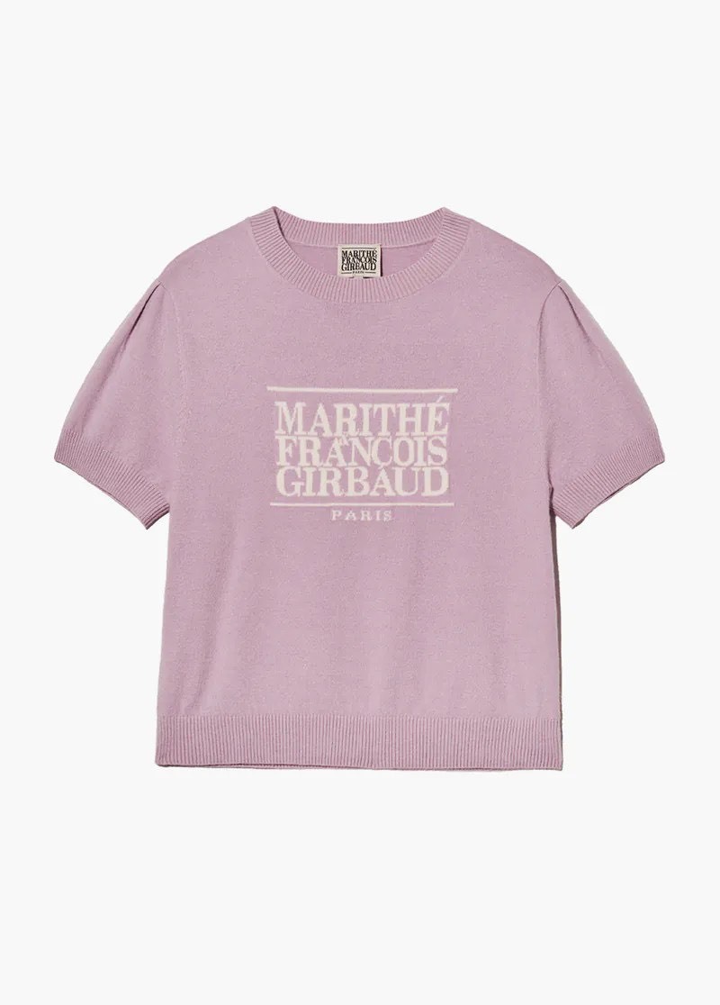 韓國 Marithe François Girbaud MFG 針織經典 LOGO 短袖 粉色