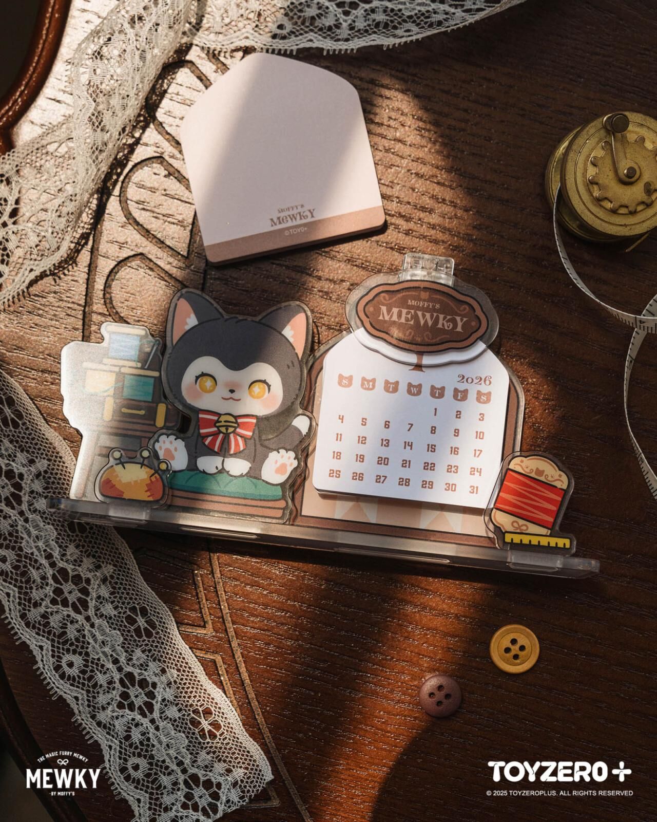 Moffy's - Mewky 座檯月曆&便利貼（黑貓坐姿）