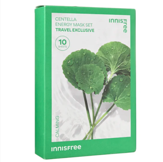 Innisfree｜積雪草能量面膜 10片裝｜舒緩保濕，鎮靜修護