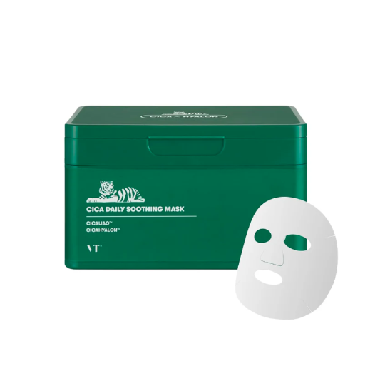 VT｜"30ea" CICA DAILY SOOTHING MASK 老虎積雪草綠寶盒抽取式舒緩面膜 30片