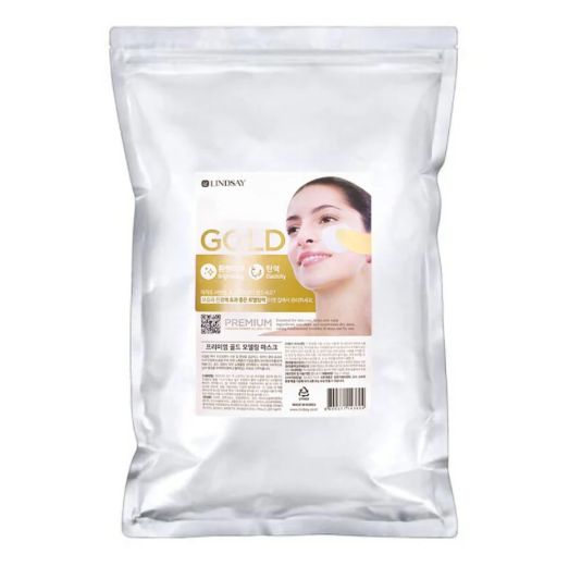 Lindsay｜韓國 美容院專用軟膜面膜粉 黃金 (緊緻潔膚) 金泥漿面膜 2500ml (1kg) (拉鍊袋包裝)