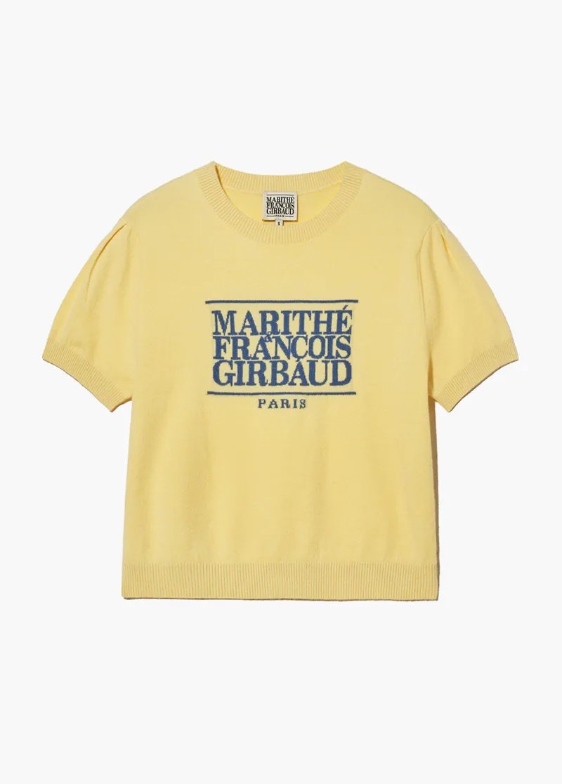 韓國 Marithe François Girbaud MFG 針織經典 LOGO 短袖 黃色