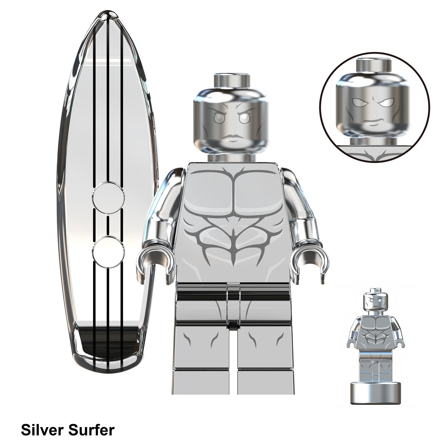 The Fantastic Four Silver Surfer Custom Minifigures Minifigs Fit Lego TV6215 TV1128