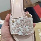 [S] MICHAEL KORS PWD BLSH MLT HANNA FLAT SLIDE FX LTHR/MTHR DAY FLWR PNT, 49S5HNFS2L-PWD BLSH MLT (SMK1270)