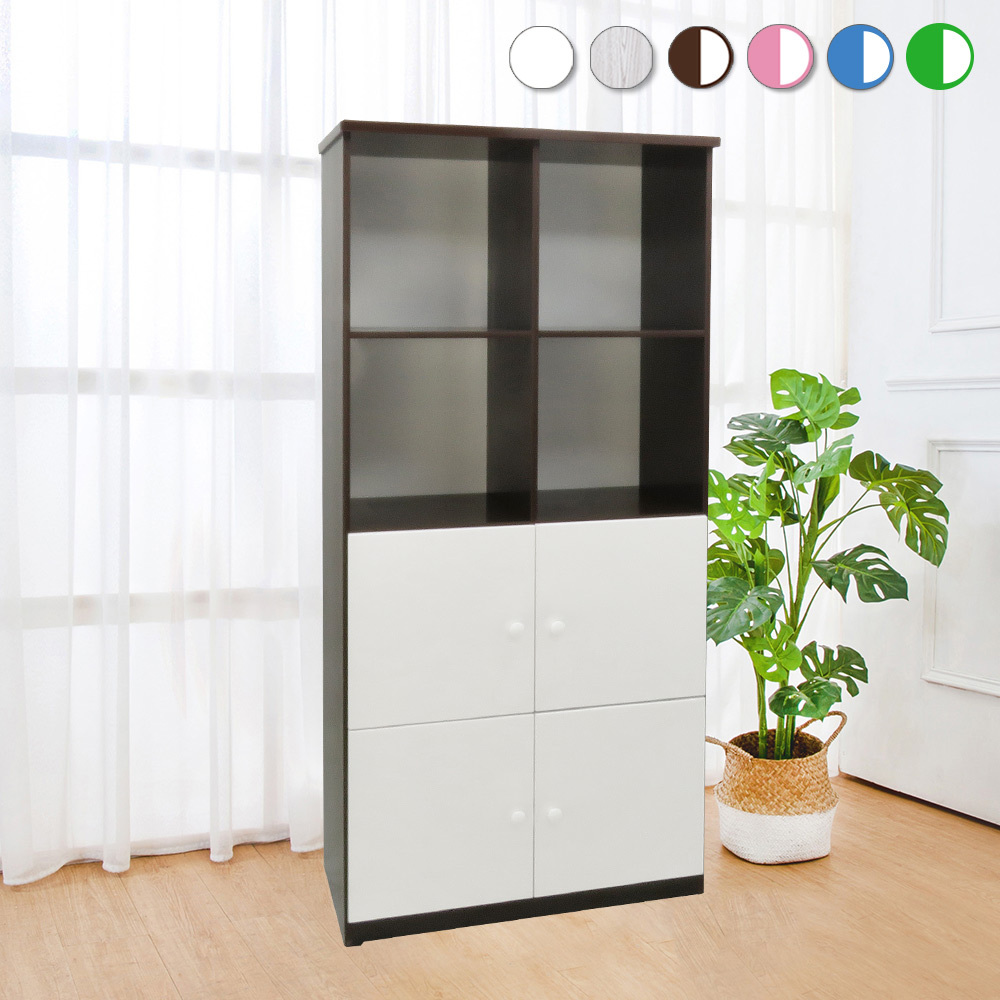 2.8尺四門上開放式防水塑鋼收納櫃/置物櫃(六色可選)