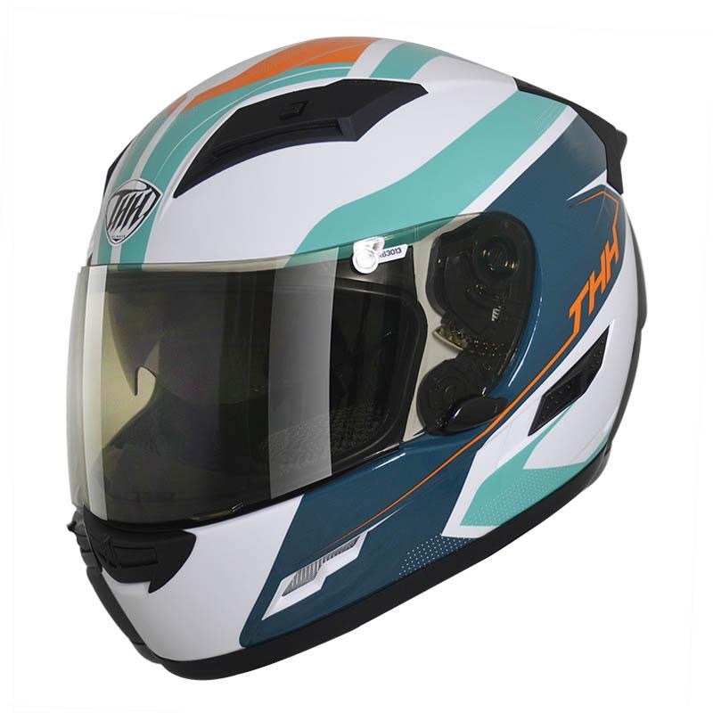 THH TS-80N VISION 白/綠藍 彩繪 -男女款 安全帽-