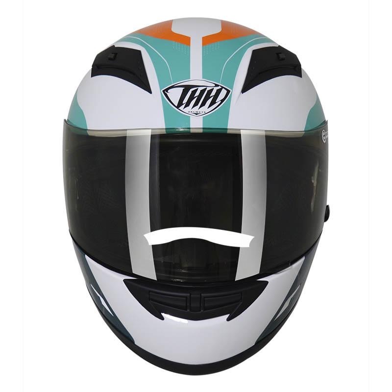 THH TS-80N VISION 白/綠藍 彩繪 -男女款 安全帽-