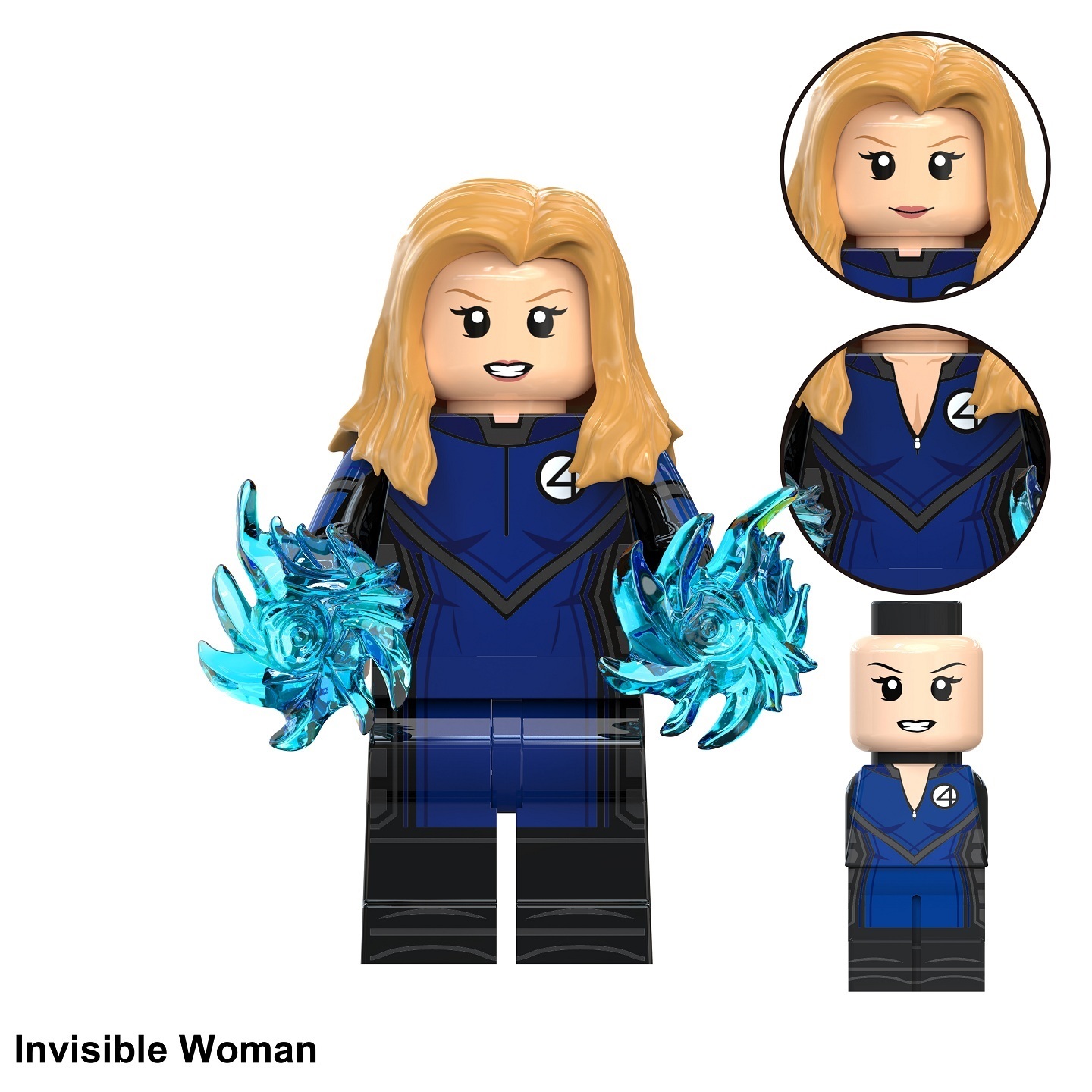 The Fantastic Four Invisible Woman Custom Minifigures Minifigs Fit Lego TV6215 TV1129