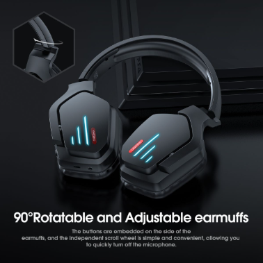 （2026新年限時優惠）Onikuma B60 藍牙可調節強低音遊戲無線藍牙耳機帶麥克風- Back