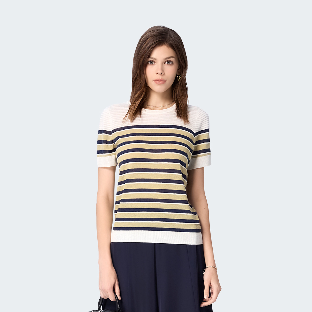 城市漫步條紋針織上衣