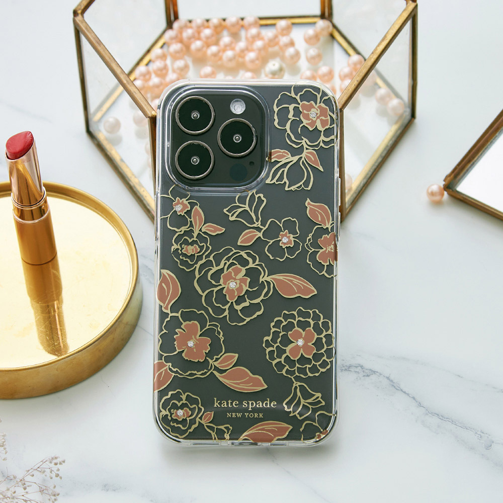【kate spade】 iPhone 14 系列 精品手機殼 金色年華