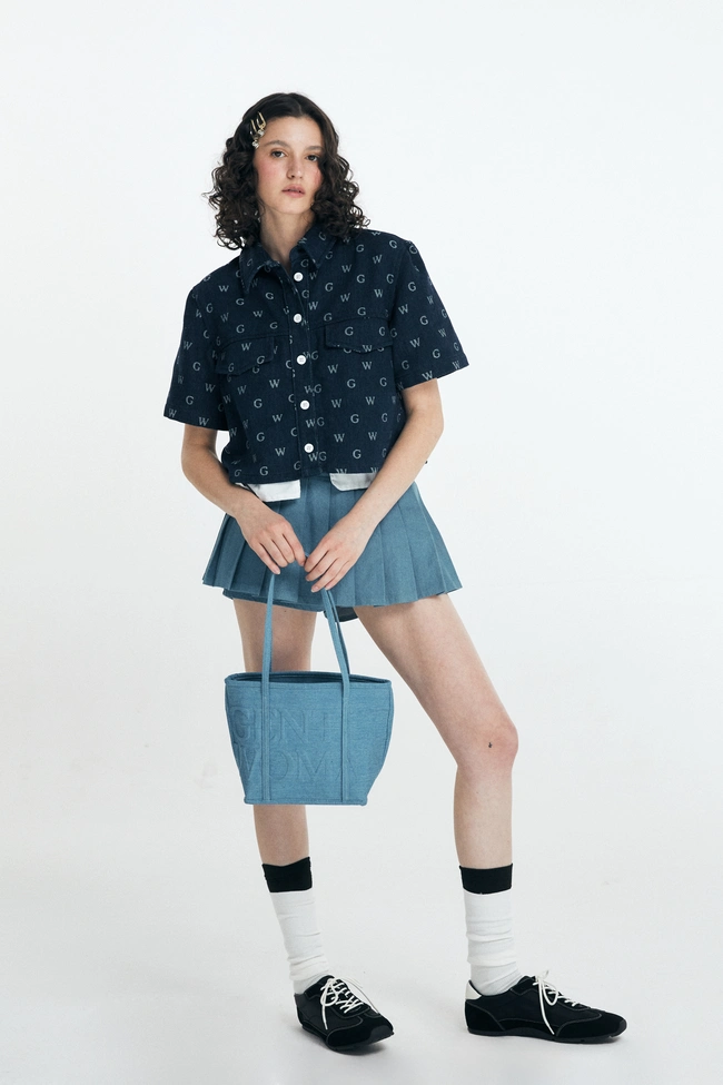 Gentle Woman Denim Soiree Hauler Bag(Light Blue)