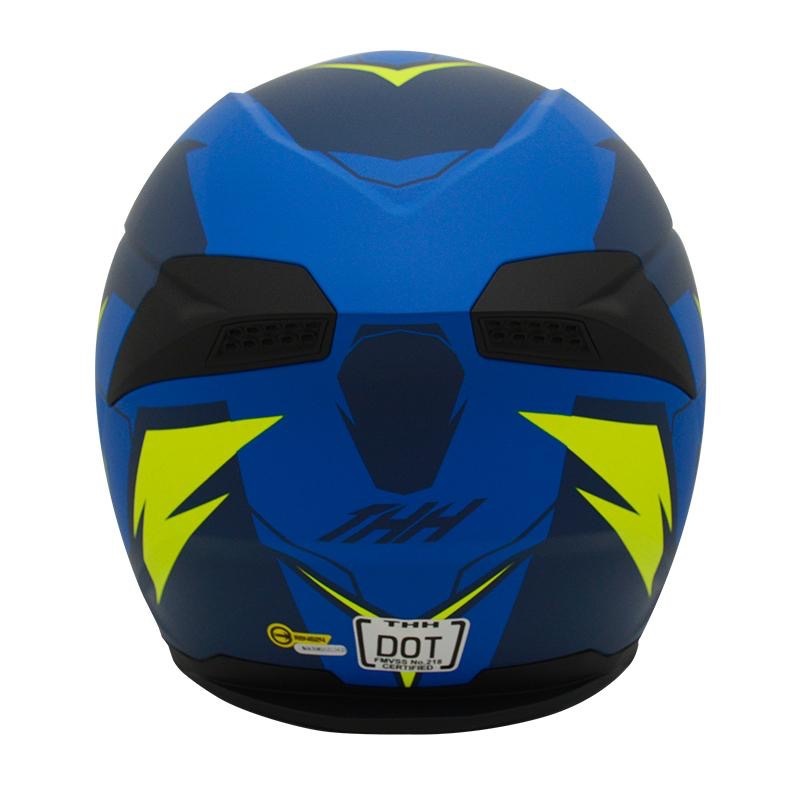THH T810S TURBO 平藍/藍螢黃 彩繪 -男女款 安全帽-