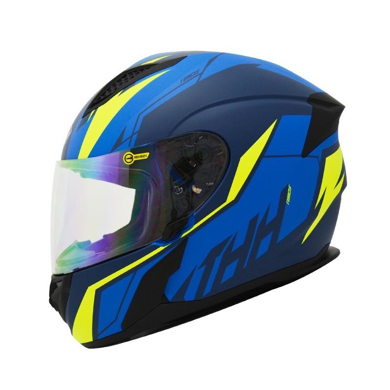 THH T810S TURBO 平藍/藍螢黃 彩繪 -男女款 安全帽-