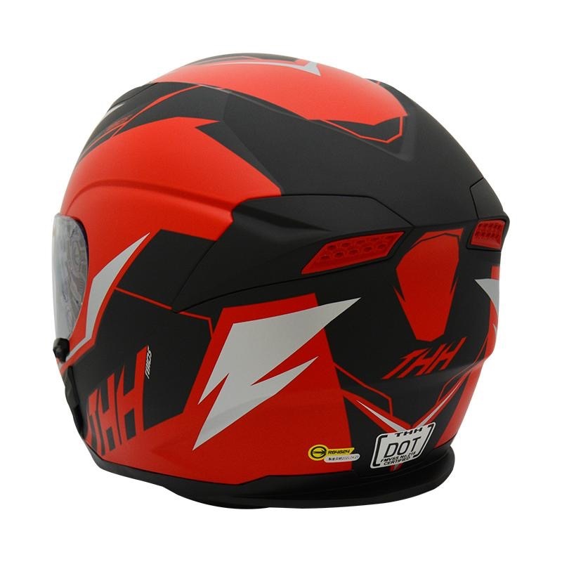 THH T810S TURBO 平黑/紅銀 彩繪 -男女款 安全帽-