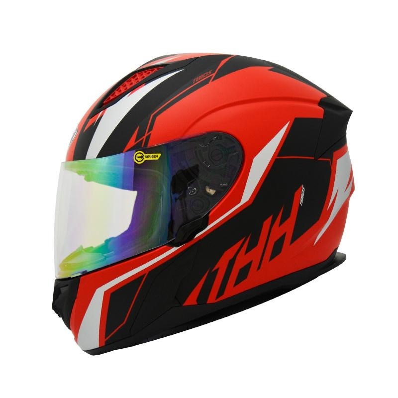 THH T810S TURBO 平黑/紅銀 彩繪 -男女款 安全帽-