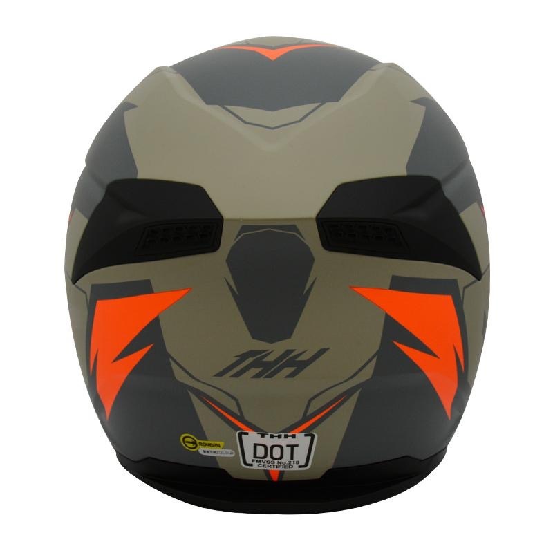 THH T810S TURBO 平灰黃/灰橘 彩繪 -男女款 安全帽-
