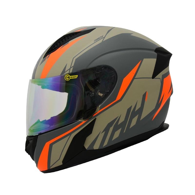 THH T810S TURBO 平灰黃/灰橘 彩繪 -男女款 安全帽-