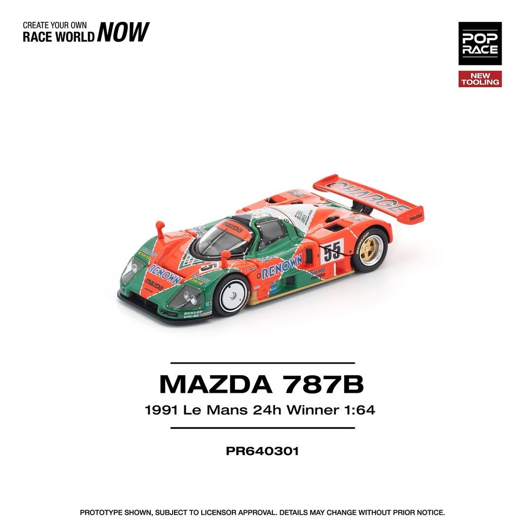 【預訂】Pop Race 1/64 Mazda 787B 1991 Le Mans 24H Winner (PR640301)