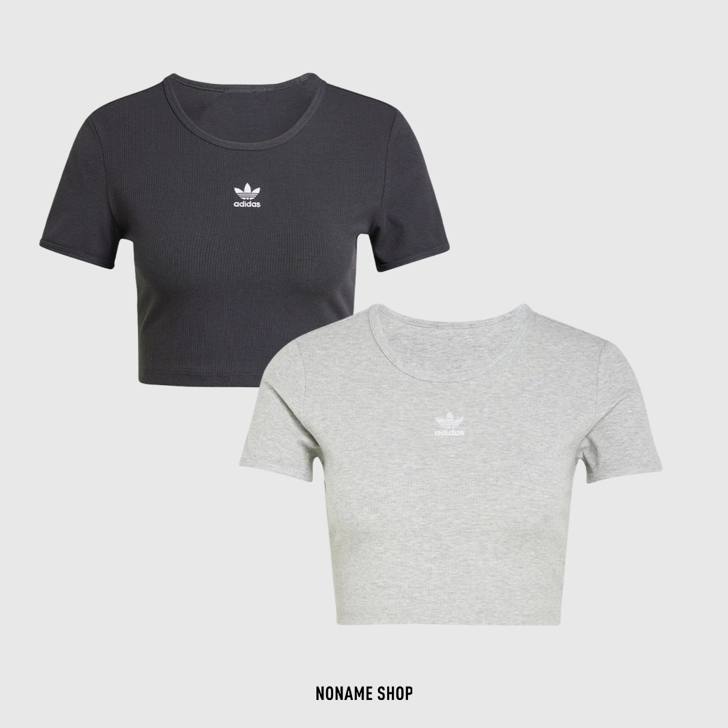 ADIDAS Essentials OG 三葉草 經典 螺紋 短袖 兩色 (女款)