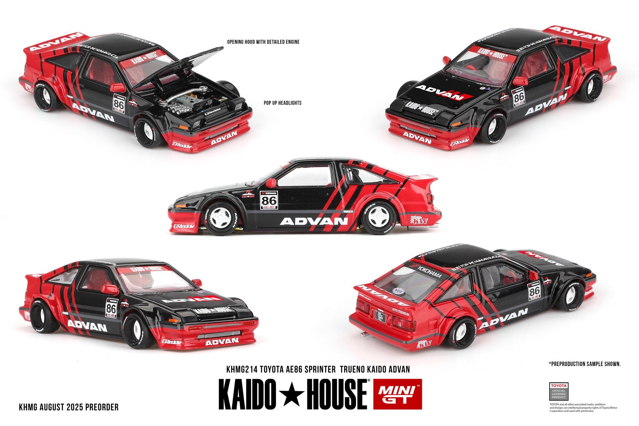 【預訂】Mini GT x Kaido House Toyota AE86 Sprinter Trueno Kaido ADVAN