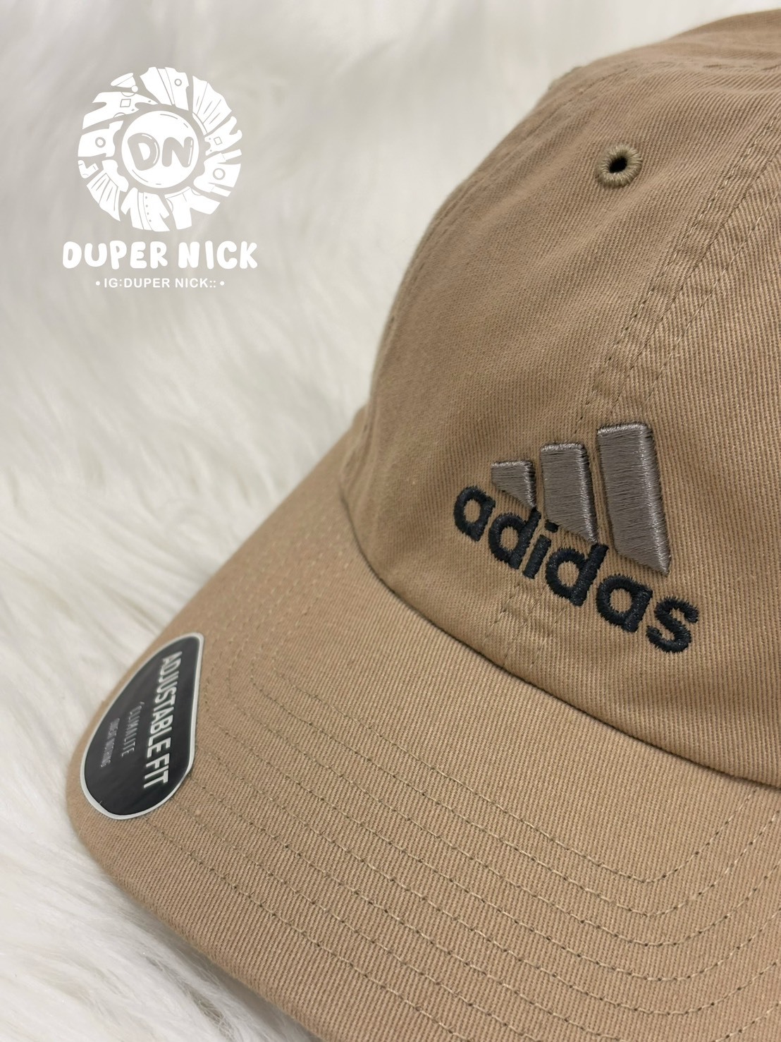 ADIDAS LOGO CAP 經典刺繡 U.S.A 美國限定 沙色 老帽