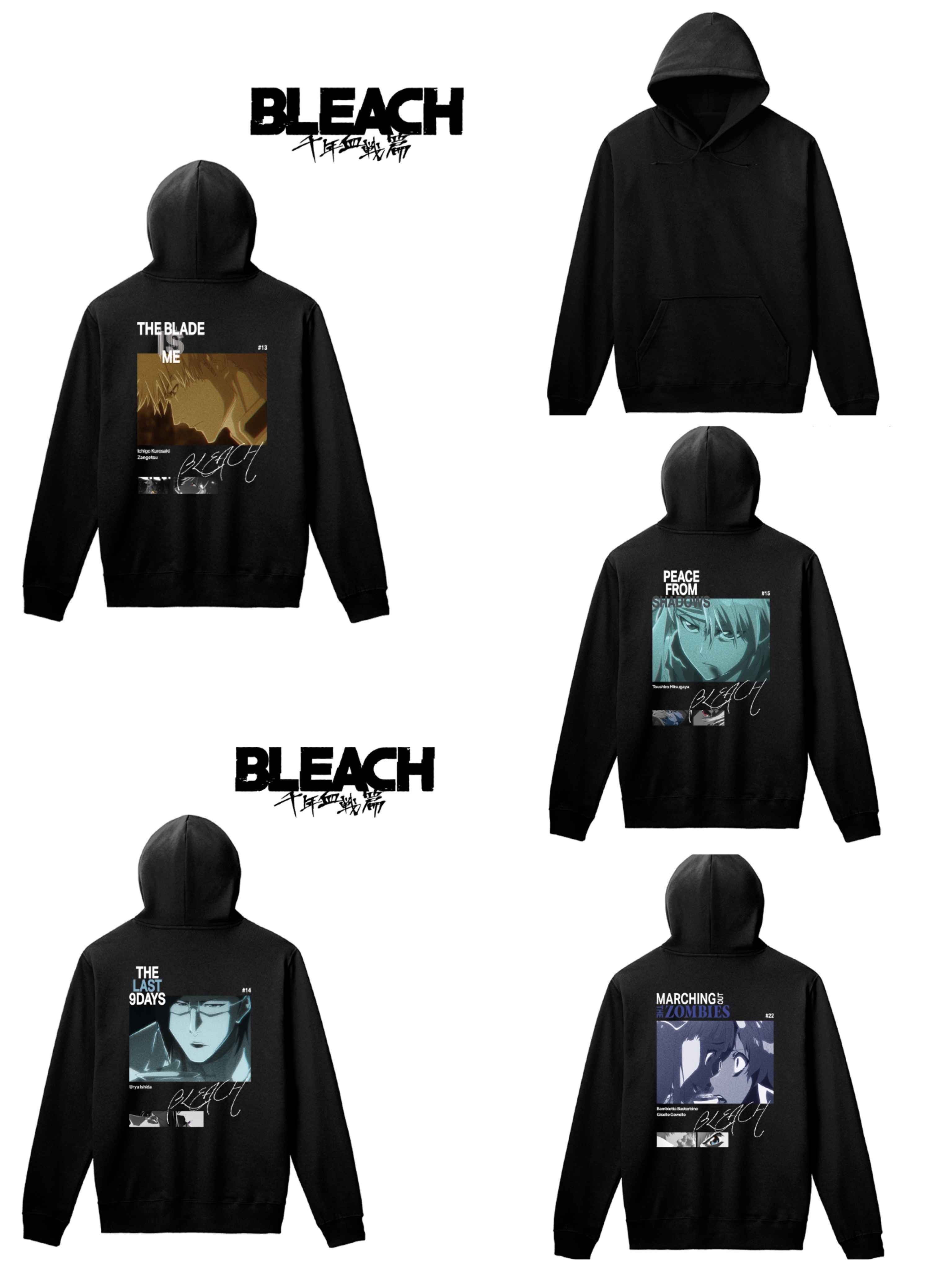 AB85594 預訂 2025/11月 TVアニメ『BLEACH 千年血戦篇』 場面写バックプリントパーカー/メンズ