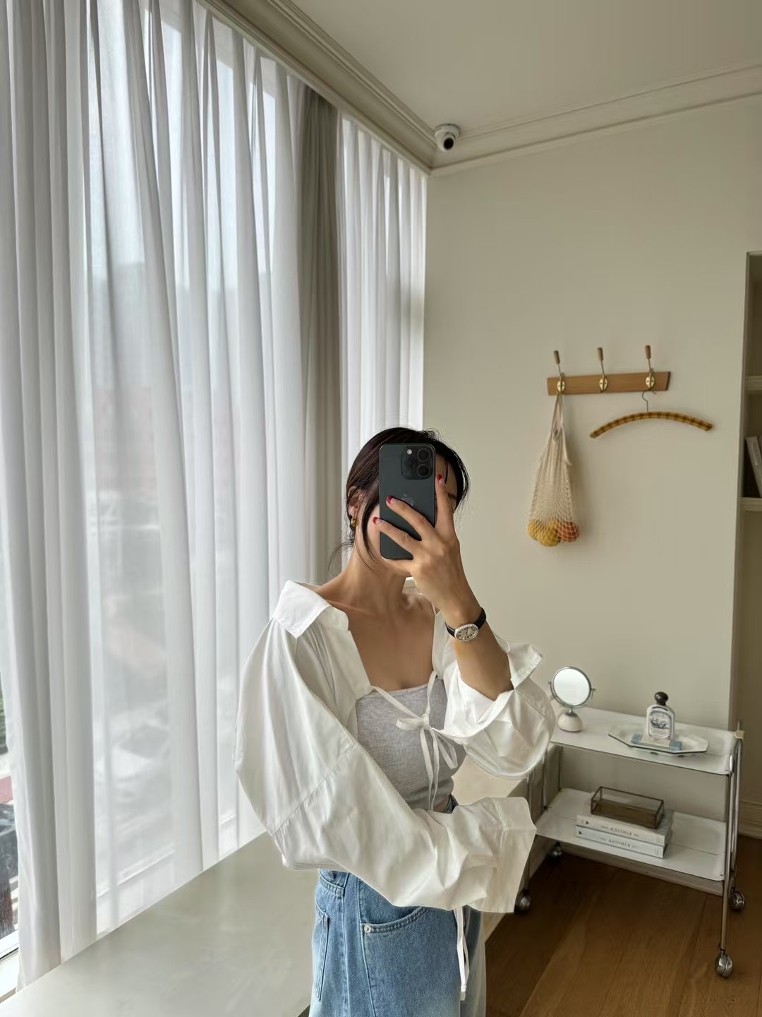 ✨Riah 隨性挺感綁帶Overshirt