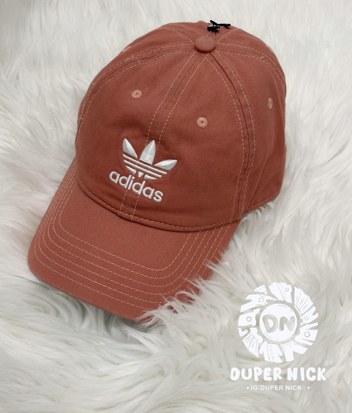ADIDAS LOGO CAP 經典三葉刺繡 U.S.A 美國限定 桃粉色 老帽