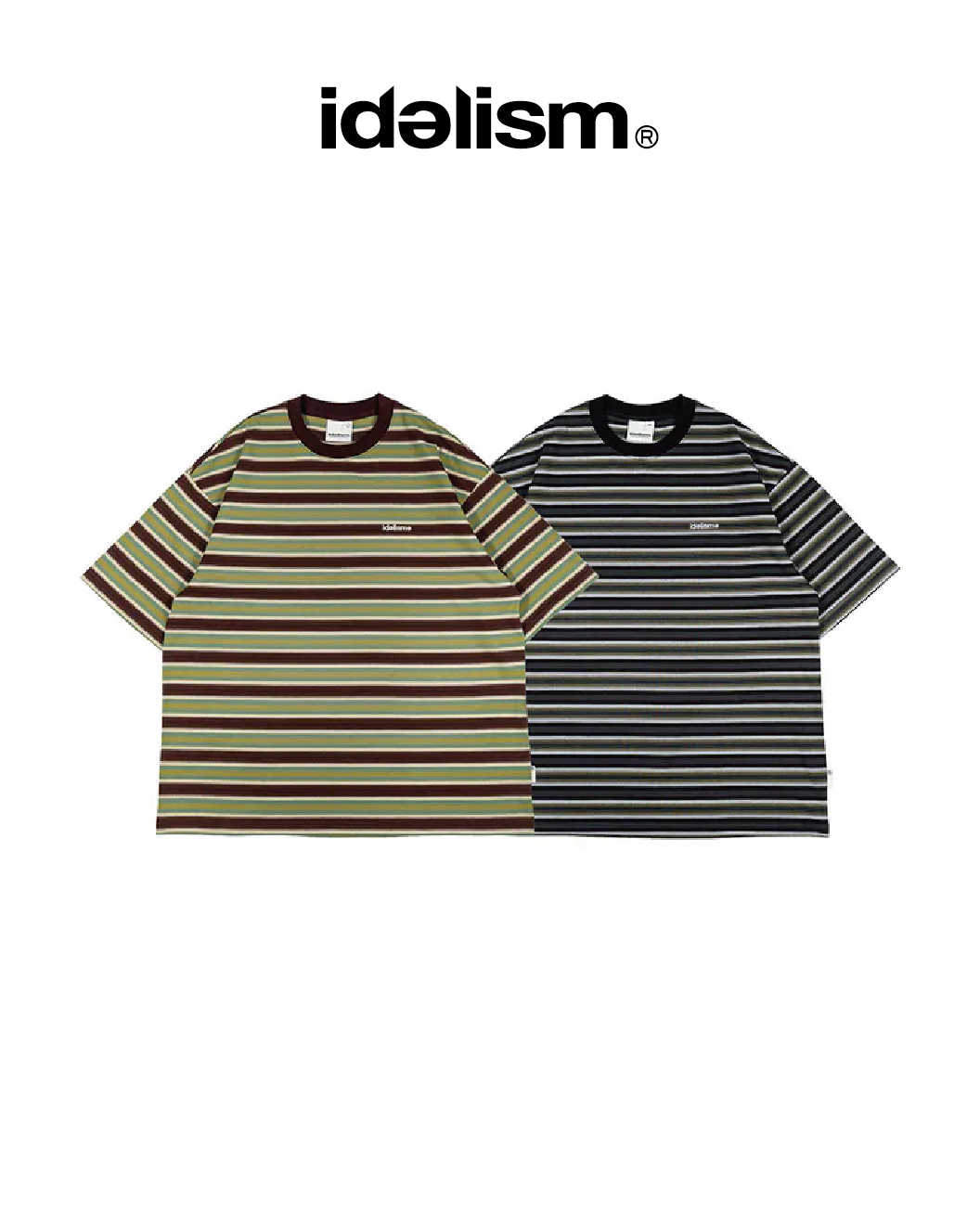 idealism 條紋短袖 綠/黑 Gradient Tee