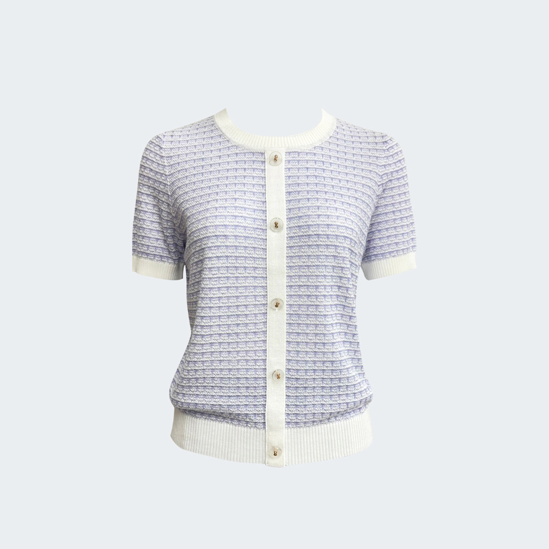 香頌天絲棉假開襟針織衫