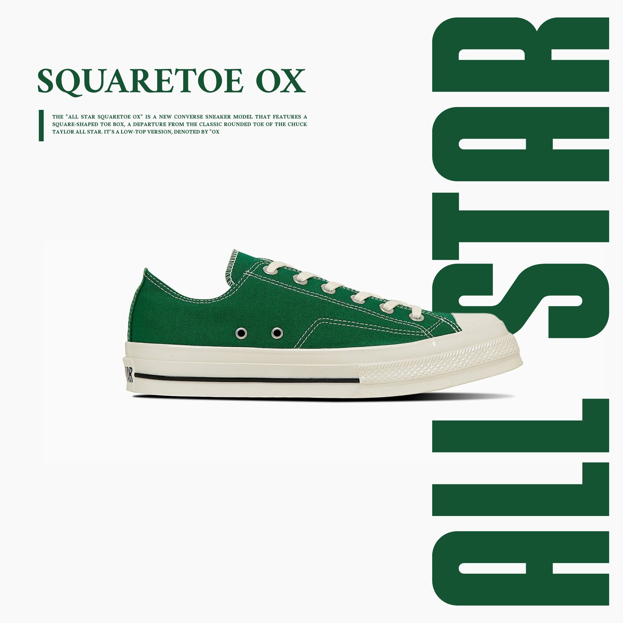 NICEDAY 代購 Converse 匡威 ALL STAR SQUARETOE OX 方頭 綠 綠白 經典 帆布鞋 31316050