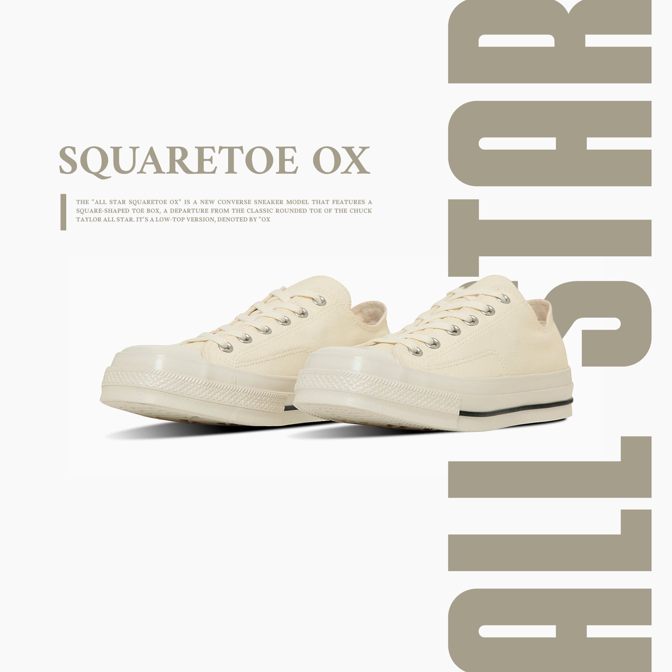 NICEDAY 代購 Converse 匡威 ALL STAR SQUARETOE OX 方頭 米白 米 白 經典 帆布鞋 31316071