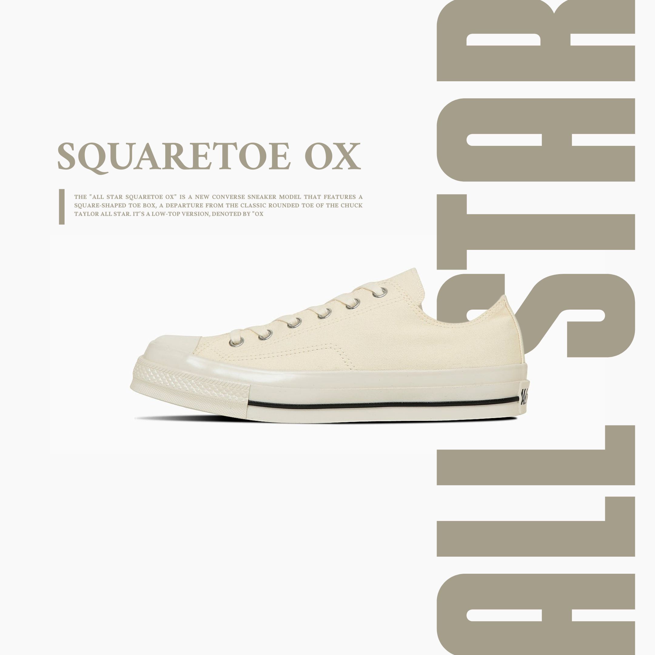 NICEDAY 代購 Converse 匡威 ALL STAR SQUARETOE OX 方頭 米白 米 白 經典 帆布鞋 31316071